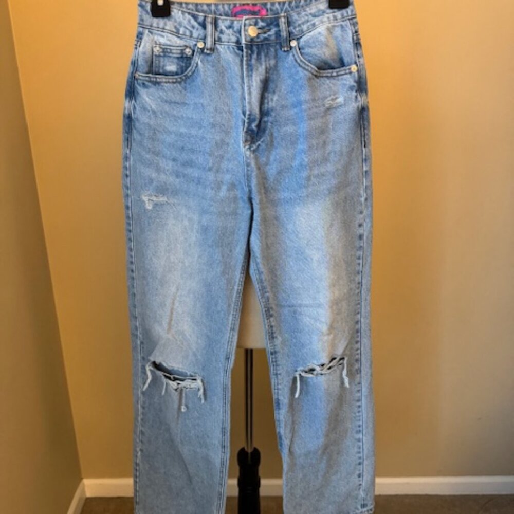 Edikted High-Rise Wide Leg Jean, Size Small